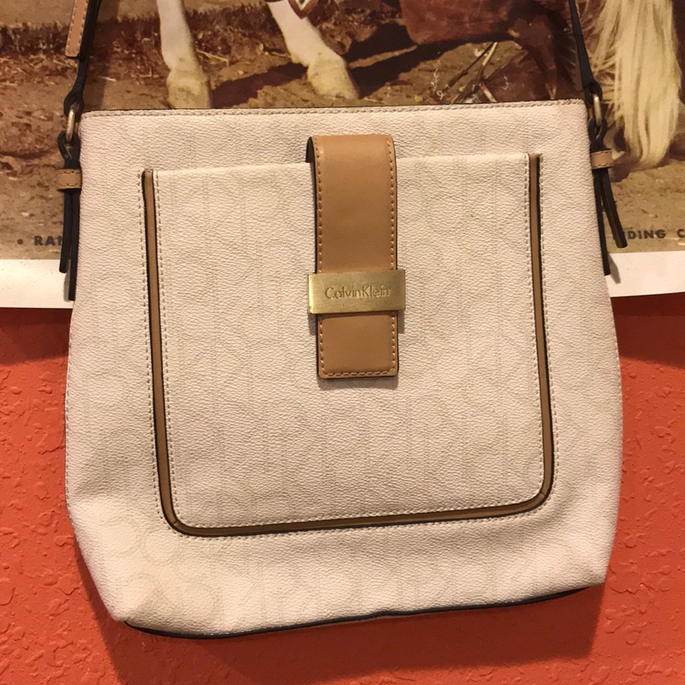 CK cream and nude purse